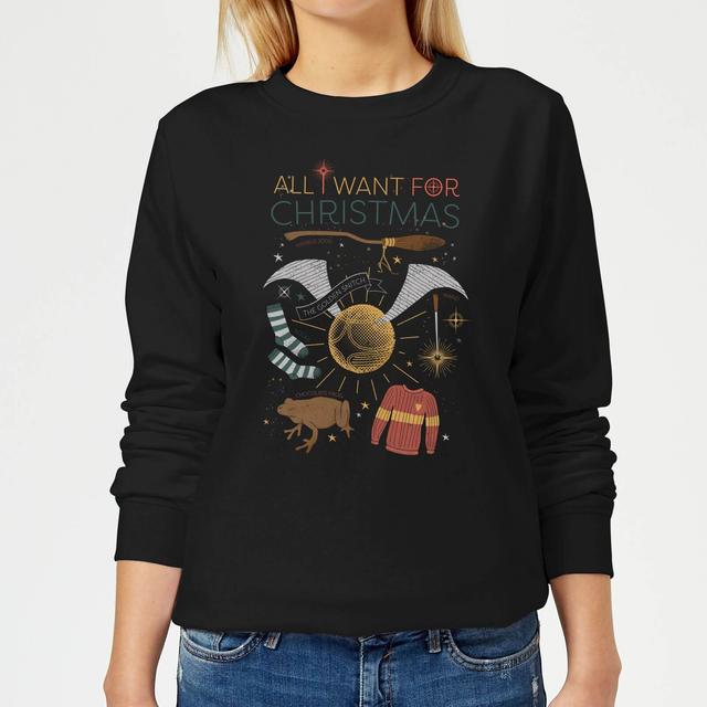 Harry Potter All I Want Sudadera Navideña de Mujer - Negra - XL on Productcaster.