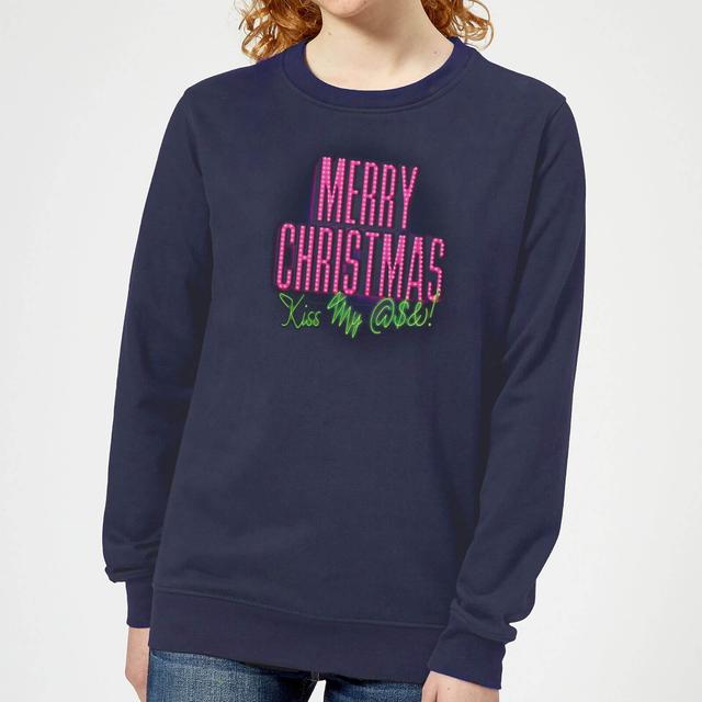 National Lampoon Merry Christmas (Kiss My @$$) Women's Christmas Jumper - Navy - S on Productcaster.