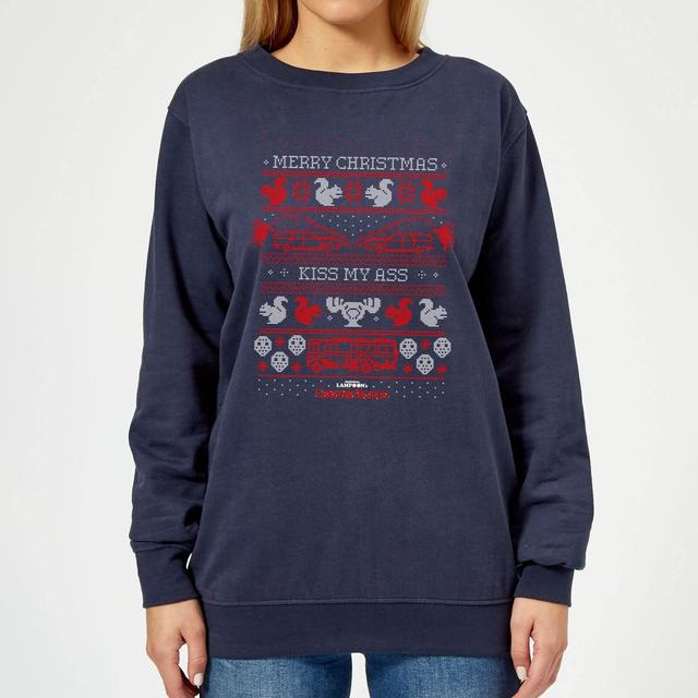 National Lampoon Merry Christmas Knit Women's Christmas Jumper - Navy - S on Productcaster.