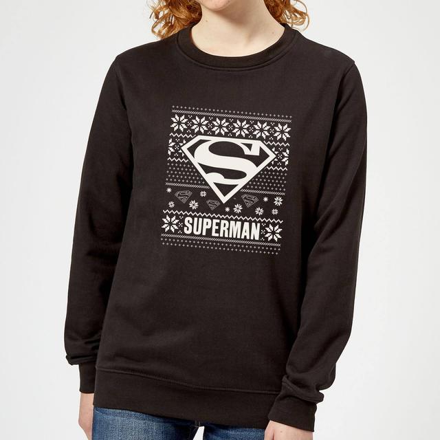 DC Superman Knit Pattern Women's Christmas Jumper - Black - XL - Negro on Productcaster.