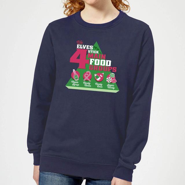 Elf Food Groups Women's Christmas Jumper - Navy - S on Productcaster.