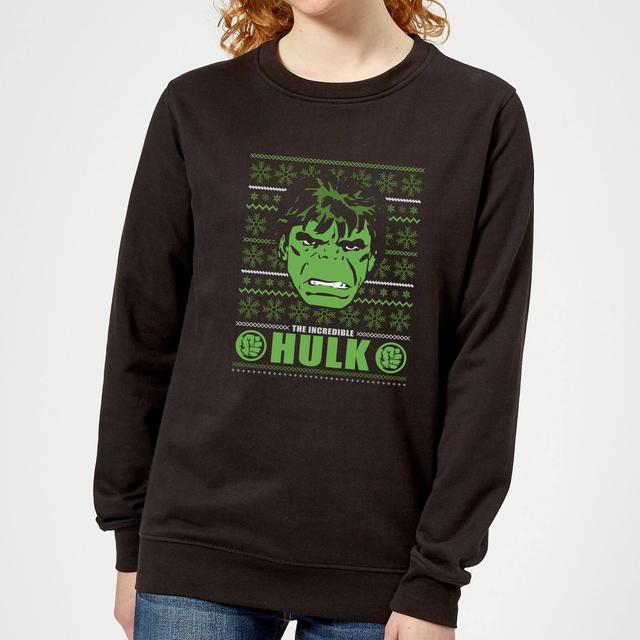 Marvel Hulk Face Sudadera Navideña de Mujer - Negra - S - Negro on Productcaster.