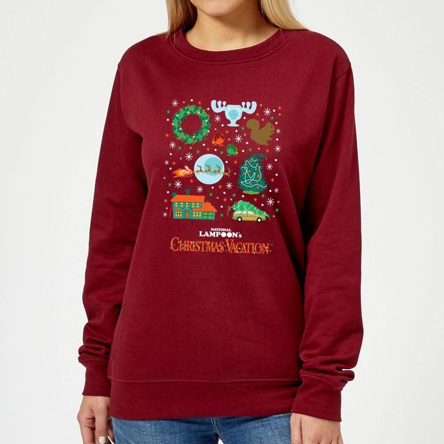 National Lampoon Griswold Christmas Starter Pack Maglione Natalizio Donna - Borgogna - S on Productcaster.