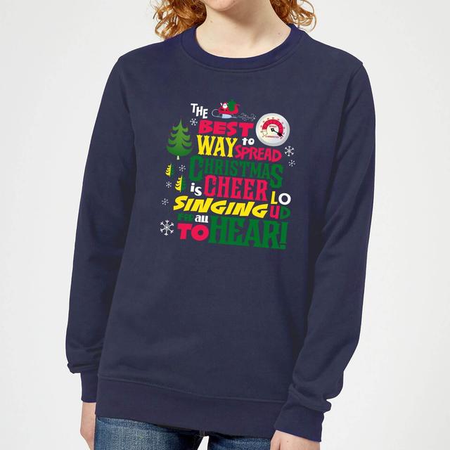 Elf Christmas Cheer Women's Christmas Jumper - Navy - M on Productcaster.