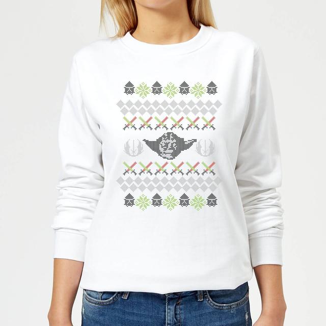 Star Wars Yoda Knit Women's Christmas Jumper - White - M on Productcaster.