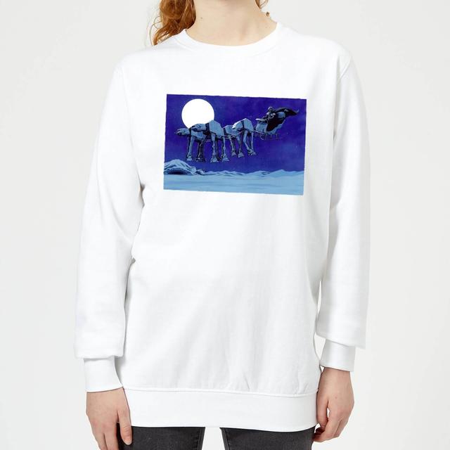 Star Wars AT-AT Darth Vader Sleigh Women's Christmas Jumper - White - XL on Productcaster.