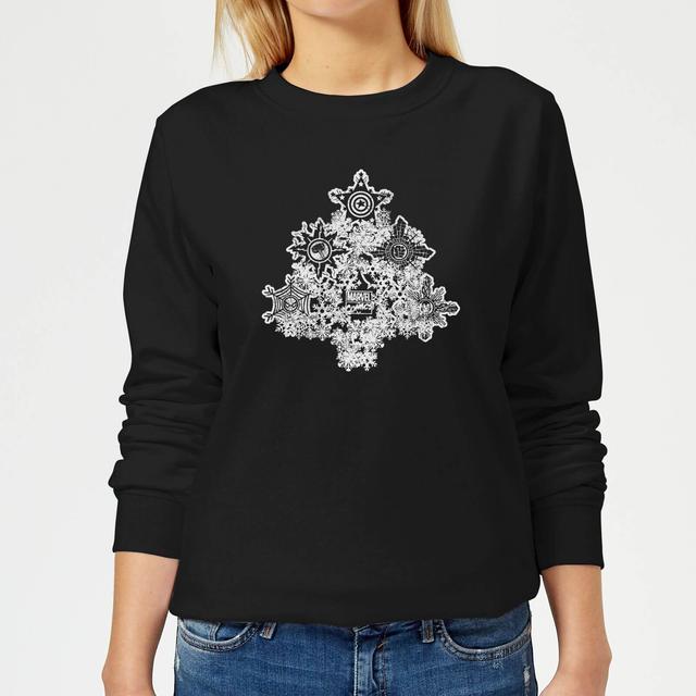 Marvel Shields Snowflakes dames Christmas trui - Zwart - 4XL on Productcaster.