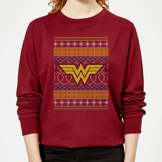 DC Wonder Woman Knit Maglione Natalizio Donna - Borgogna - XL on Productcaster.