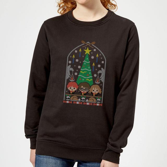 Harry Potter Hogwarts Tree dames kersttrui - Zwart - 3XL on Productcaster.