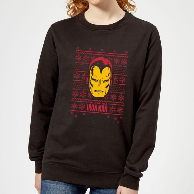 Marvel Iron Man Face Women's Christmas Jumper - Black - XS - Negro on Productcaster.