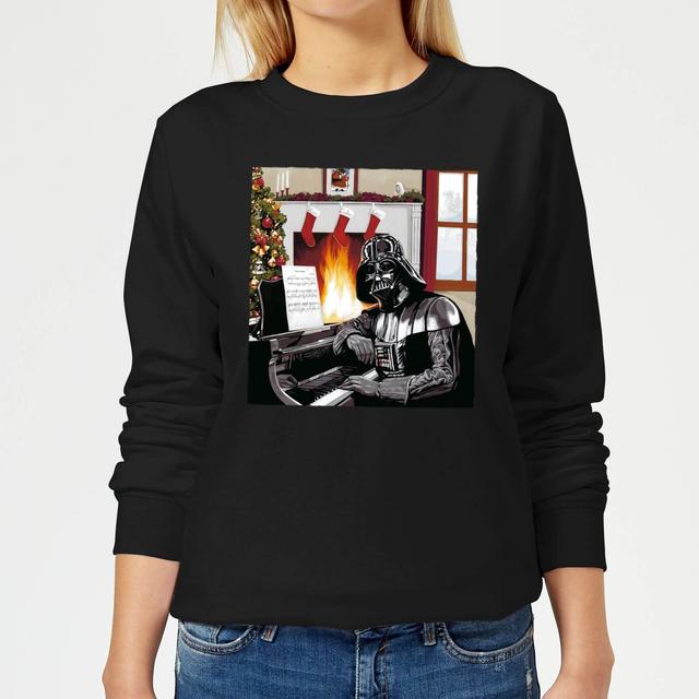 Star Wars Darth Vader Piano Player Women's Christmas Jumper - Black - M on Productcaster.