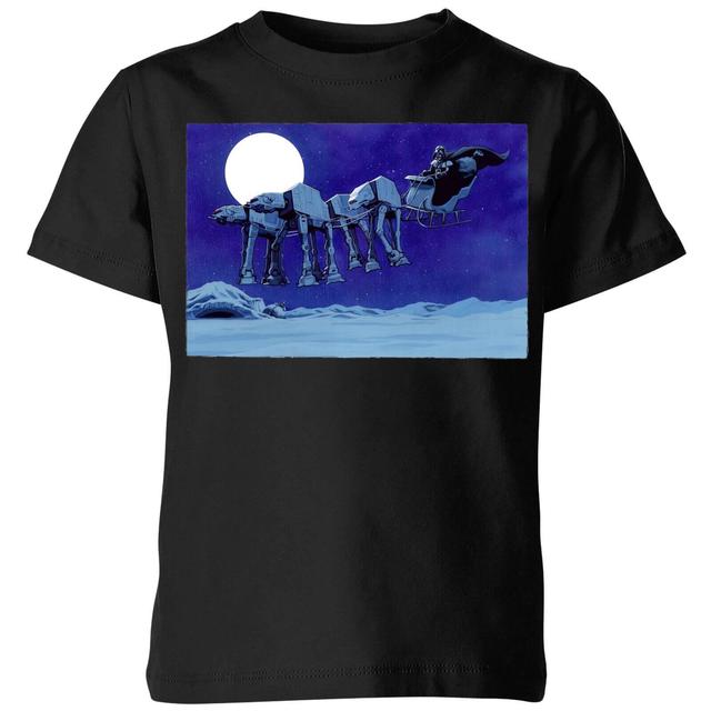 Star Wars AT-AT Darth Vader Sleigh Kids' Christmas T-Shirt - Black - 5-6 ans on Productcaster.