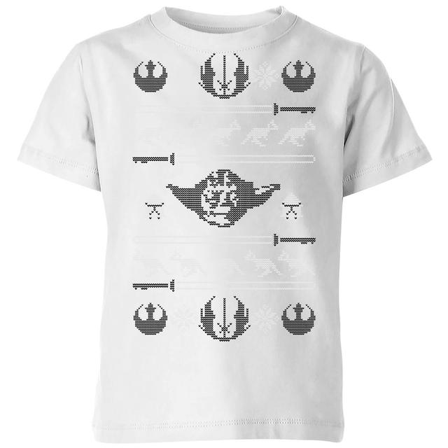 Camiseta navideña para niño Yoda Sabre Knit de Star Wars - Blanco - 3-4 años - Blanco on Productcaster.