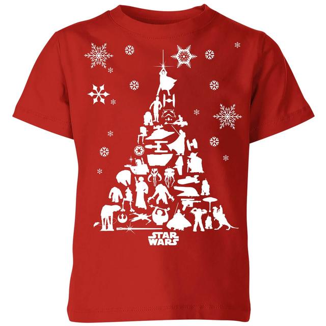 Star Wars Character Christmas Tree Kids' Christmas T-Shirt - Red - 7-8 Jahre on Productcaster.