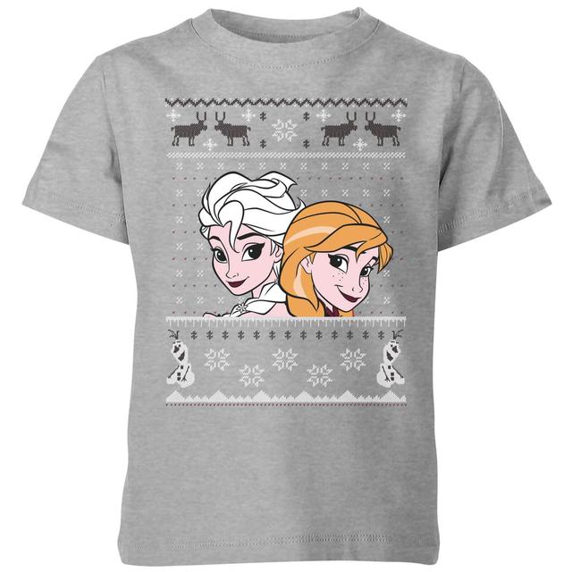 Camiseta de Navidad para niños Frozen Elsa and Anna - Gris - 5-6 años on Productcaster.