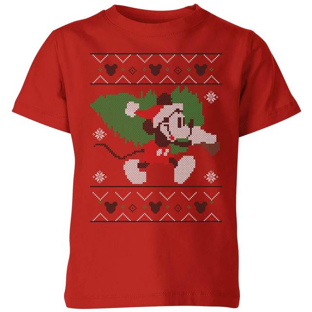 Disney Tree Mickey Kids' Christmas T-Shirt - Red - 3-4 Years on Productcaster.