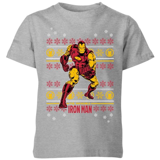 Marvel Iron Man Kids' Christmas T-Shirt - Grey - 5-6 Years - Grey on Productcaster.