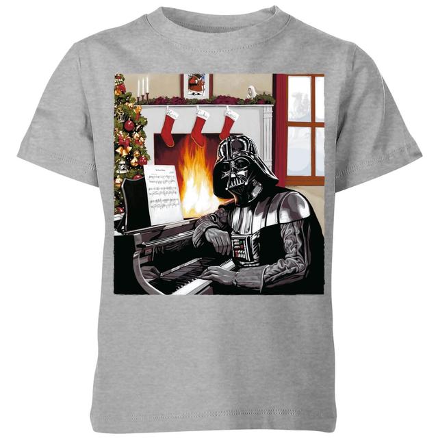 Camiseta navideña Darth Vader Piano Player para niño de Star Wars - Gris - 7-8 años on Productcaster.