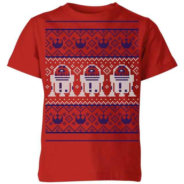 Star Wars R2-D2 Knit Kids' Christmas T-Shirt - Red - 3-4 años - Rojo on Productcaster.