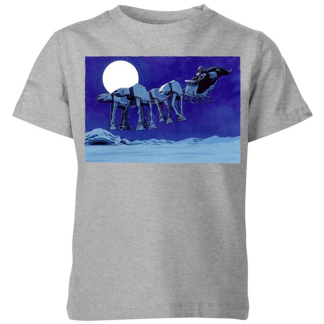 T-Shirt Star Wars AT-AT Darth Vader Sleigh Christmas- Grigio - Bambini - 7-8 Anni - Grigio on Productcaster.