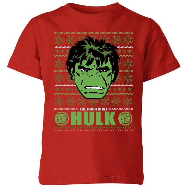 Camiseta de Navidad para niños Hulk Face de Marvel - Rojo - 11-12 años - Rojo on Productcaster.