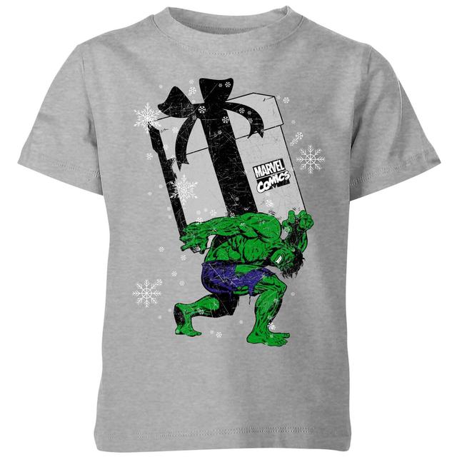 Marvel The Incredible Hulk Christmas Present Kids' Christmas T-Shirt - Grey - 11-12 ans on Productcaster.