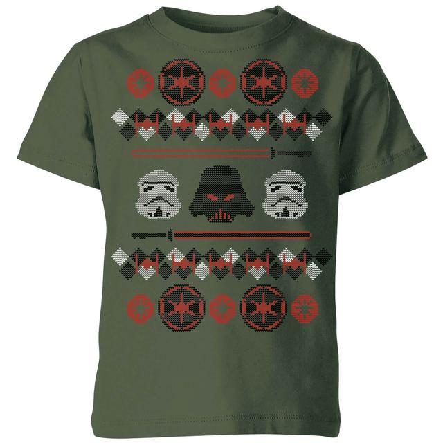 Star Wars Empire Knit Kids' Christmas T-Shirt - Forest Green - 11-12 Years on Productcaster.