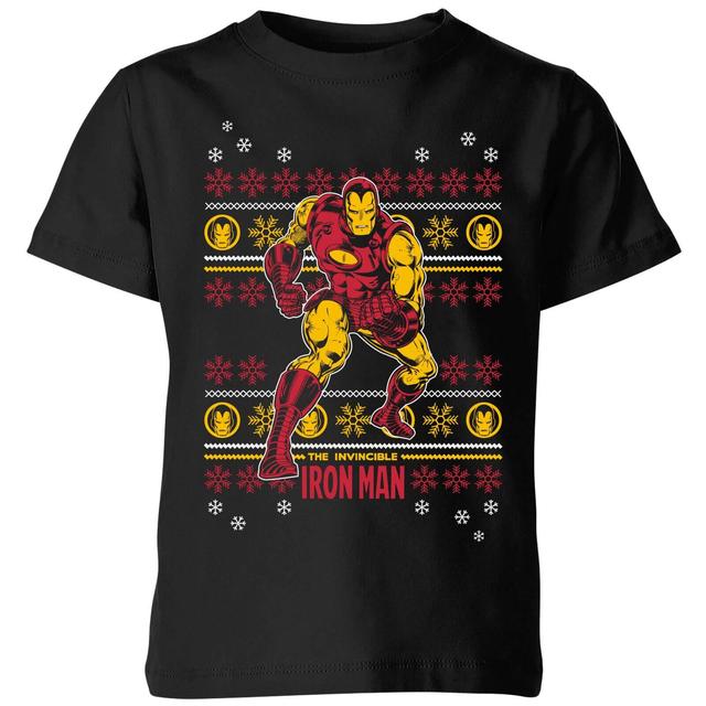 T-Shirt Marvel Iron Man Christmas - Nero - Bambini - 7-8 Anni on Productcaster.