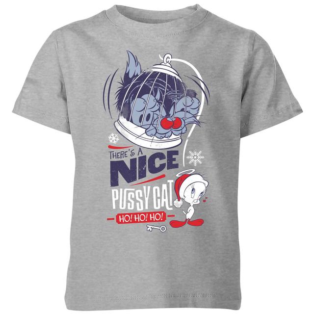 Camiseta navideña Tweety Pie Pussy Cat para niño de Looney Tunes - Gris - 5-6 años - Gris on Productcaster.