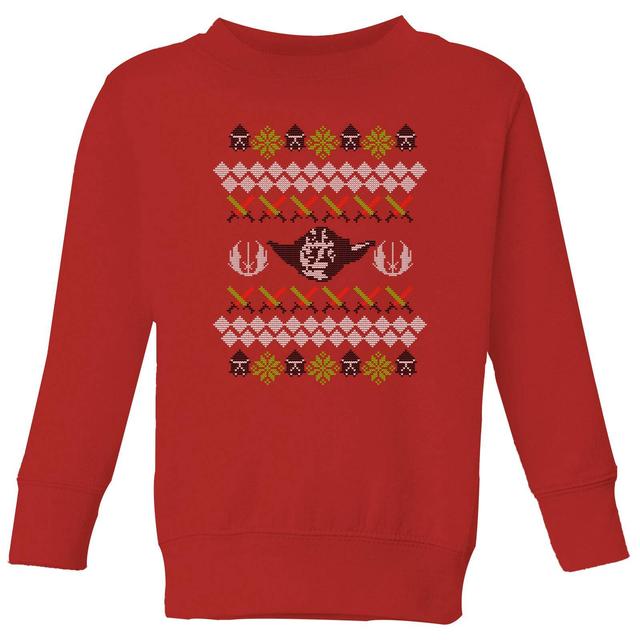 Star Wars Yoda Knit Kids' Christmas Jumper - Red - 9-10 años - Rojo on Productcaster.