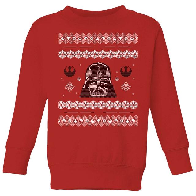 Star Wars Darth Vader Knit Kids' Christmas Jumper - Red - 9-10 år on Productcaster.