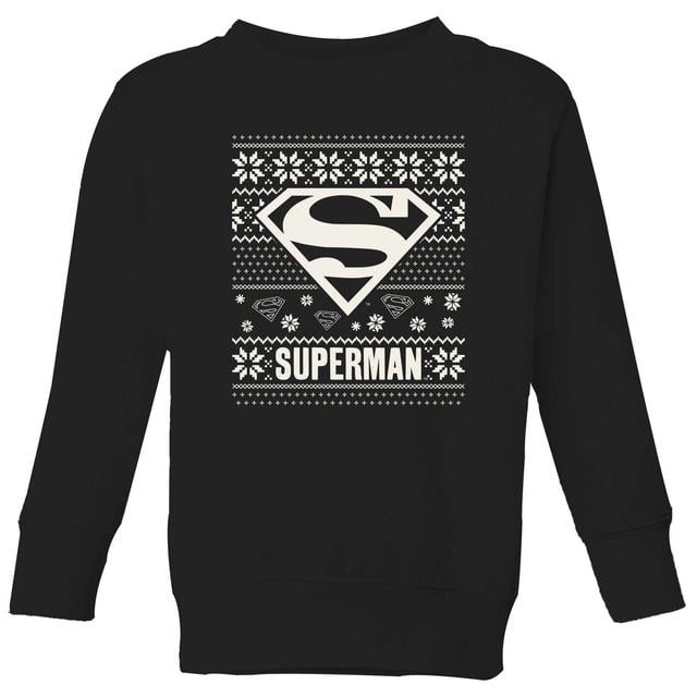 DC Superman Knit Pattern Kinder Weihnachtspullover - Schwarz - 5-6 Jahre - Schwarz on Productcaster.