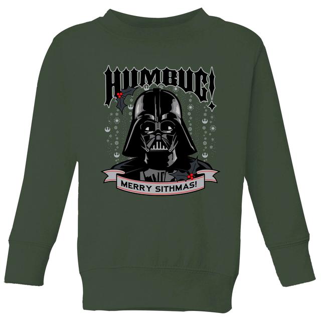 Star Wars Darth Vader Humbug Sudadera Navideña para Niños - Verde - 7-8 años - Forest Green on Productcaster.