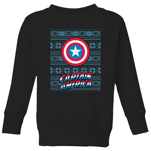 Marvel Captain America Sudadera Navideña para Niños - Negra - 5-6 años on Productcaster.