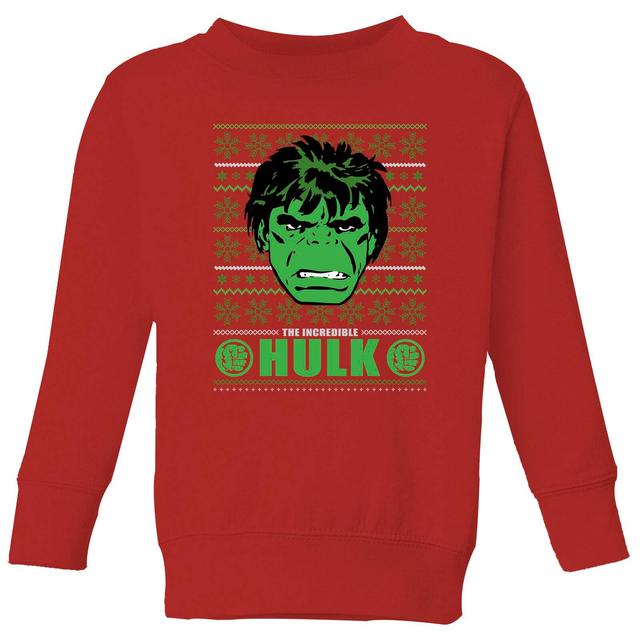 Marvel Hulk Face Pull de Noël pour enfants - Rouge - 11-12 ans on Productcaster.