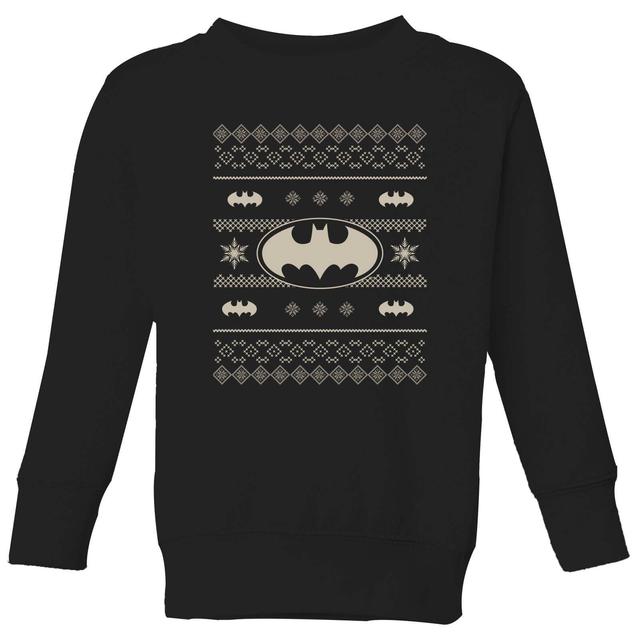 DC Batman Knit Pattern Kinder Weihnachtspullover - Schwarz - 5-6 Jahre - Schwarz on Productcaster.