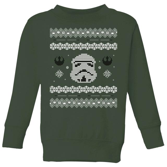 Star Wars Stormtrooper Knit Kids' Christmas Jumper - Forest Green - 9-10 años on Productcaster.