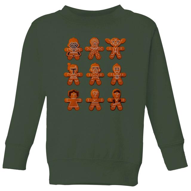 Star Wars Gingerbread Characters Kids' Christmas Jumper - Forest Green - 7-8 år on Productcaster.