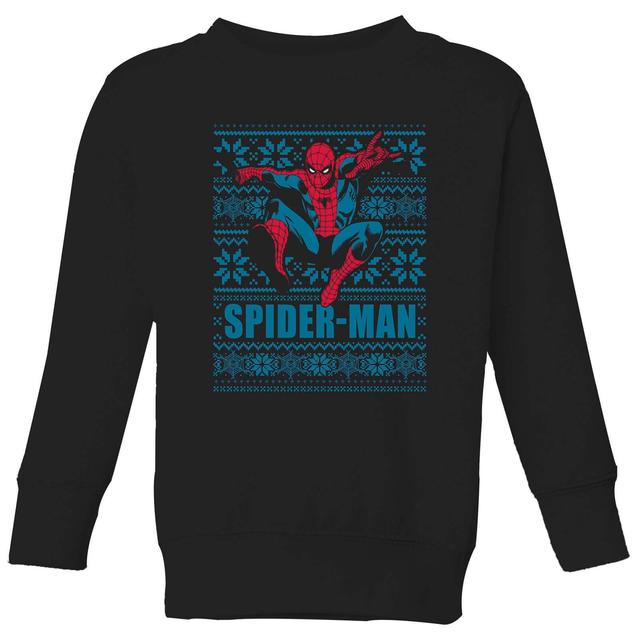 Marvel Spider-Man Kids' Christmas Jumper - Black - 7-8 Years on Productcaster.