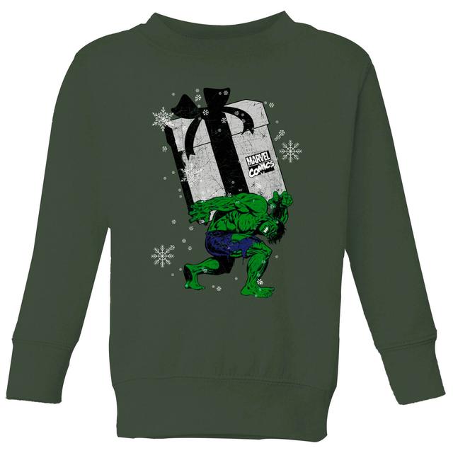 Marvel The Incredible Hulk Christmas Present Sudadera Navideña para Niños - Verde - 7-8 años on Productcaster.