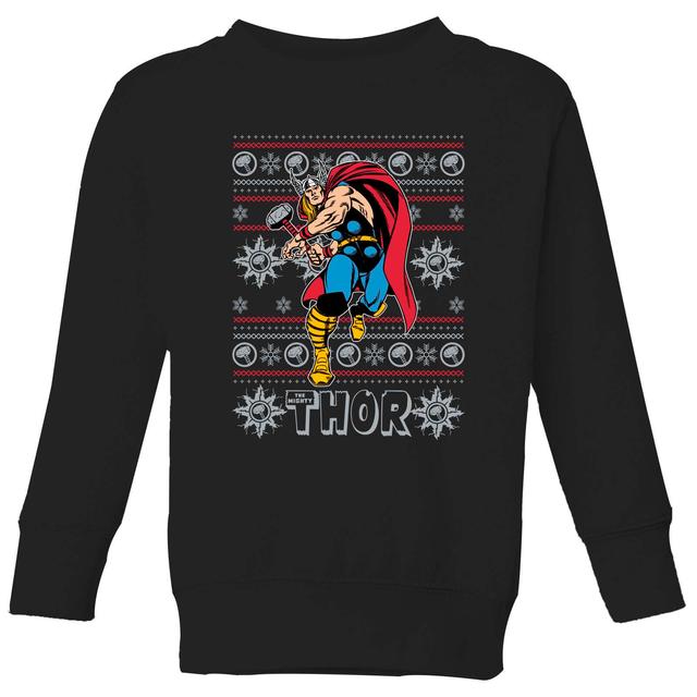 Marvel Thor Kids' Christmas Jumper - Black - 5-6 Years on Productcaster.