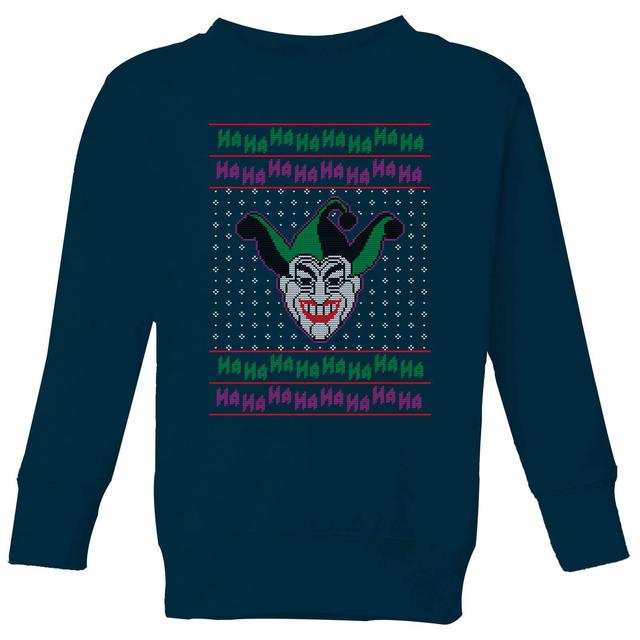 DC Joker Knit Kinder Weihnachtspullover - Navy Blau - 11-12 Jahre on Productcaster.