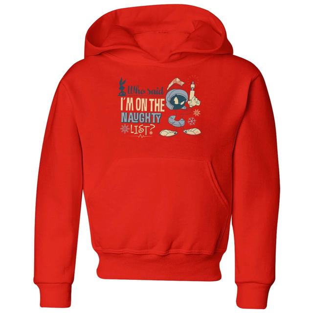 Sudadera con capucha navideña para niño Looney Tunes Martian Who Said Im On The Naughty List - Rojo - 5-6 años - Rojo on Productcaster.