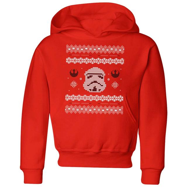 Star Wars Stormtrooper Knit Kids' Christmas Hoodie - Red - 7-8 Years - Red on Productcaster.