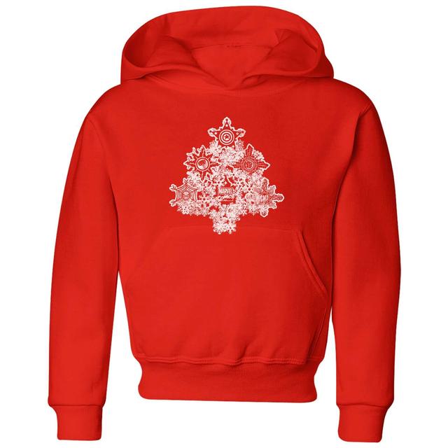 Marvel Shields Snowflakes kinder Christmas hoodie - Rood - 98/104 (3-4 jaar) - Rood on Productcaster.