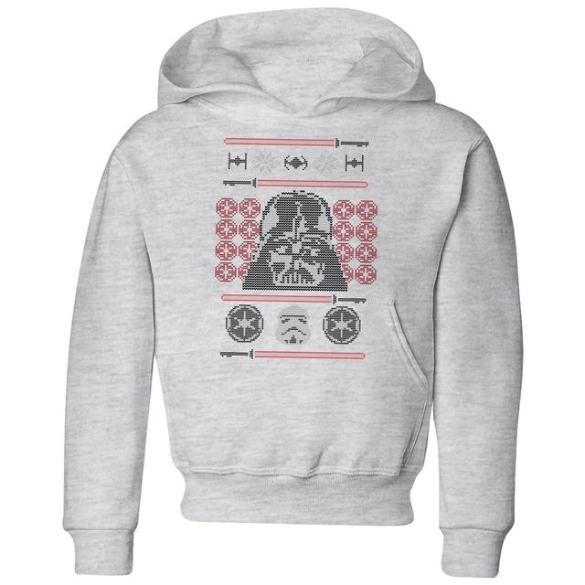 Star Wars Darth Vader Face Knit Kids' Christmas Hoodie - Grey - 3-4 Years on Productcaster.