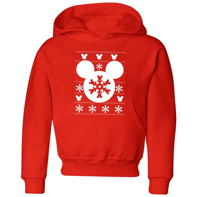 Felpa con cappuccio Disney Snowflake Silhouette Christmas - Rosso - Bambini - 5-6 Anni - Rosso on Productcaster.