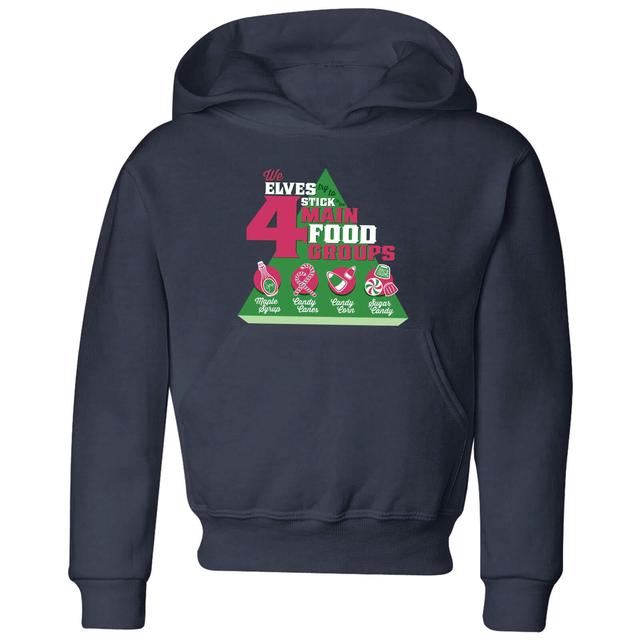 Elf Food Groups Kinder Christmas Hoodie - Navy Blau - 7-8 Jahre - Marineblau on Productcaster.