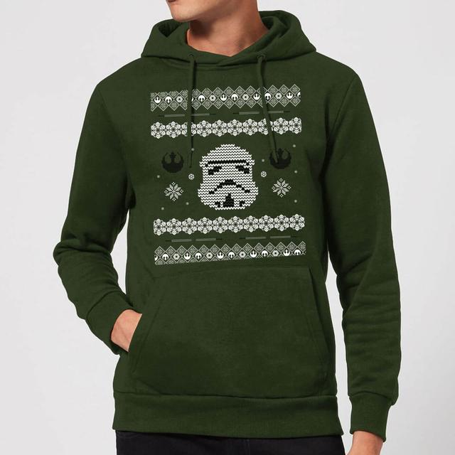 Star Wars Stormtrooper Knit Christmas Hoodie - Forest Green - S on Productcaster.