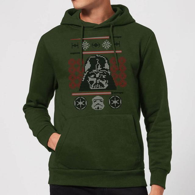 Sudadera con capucha navideña Darth Vader Face Knit de Star Wars - Verde bosque - M on Productcaster.